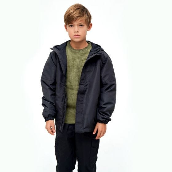 Brandit Kinderen Summer Windbreaker Front Zip Jack - Zwart