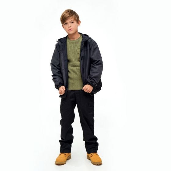 Brandit Kinderen Summer Windbreaker Front Zip Jack - Zwart
