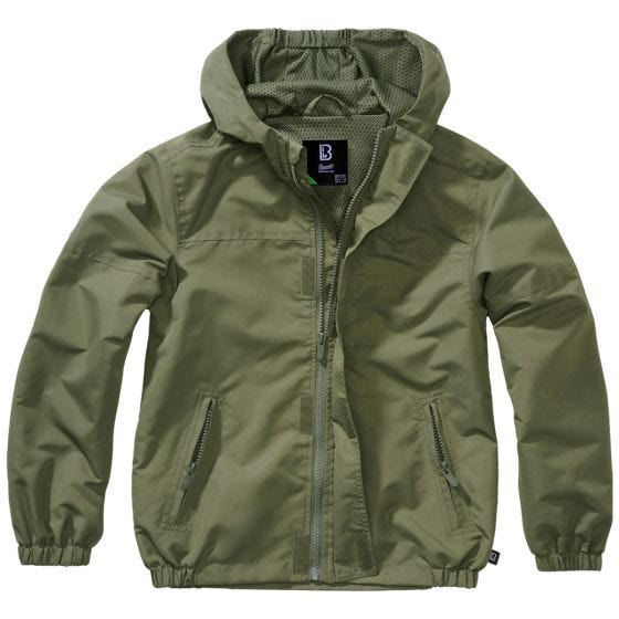 Brandit Kinderen Summer Windbreaker Front Zip Jack - Olijf