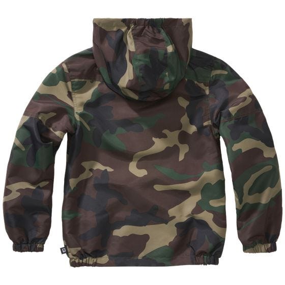 Brandit Kinderen Summer Windbreaker Front Zip Jack - Woodland