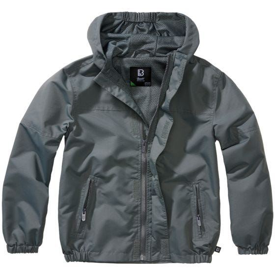 Brandit Kinderen Summer Windbreaker Front Zip Jack - Antraciet