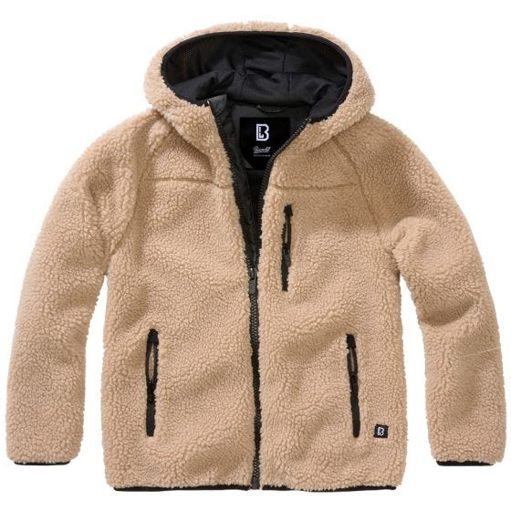 Brandit Kinderen Teddyfleece Jack met capuchon - Camel