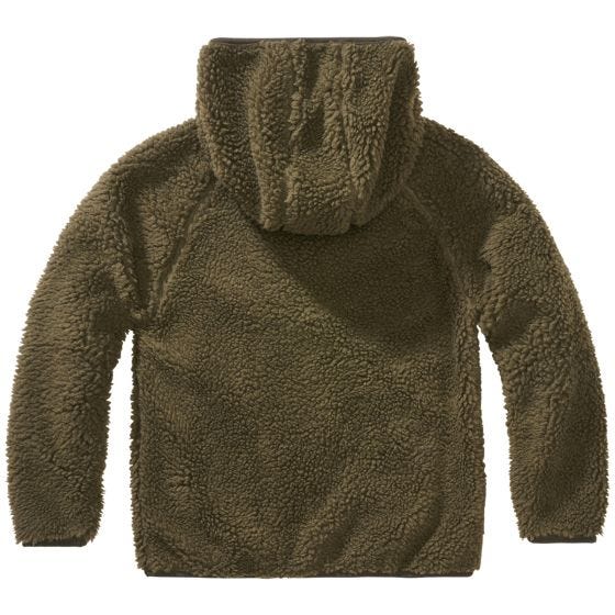 Brandit Kinderen Teddyfleece Jack met capuchon - Olijf