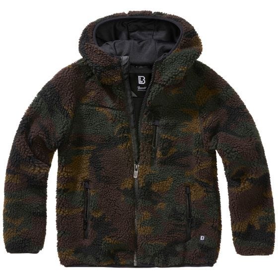 Brandit Kinderen Teddyfleece Jack met capuchon - Woodland