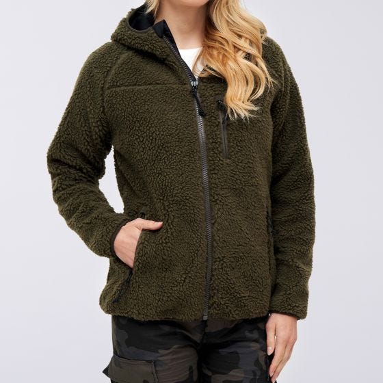 Brandit Dames Teddyfleece Jack - Olijf