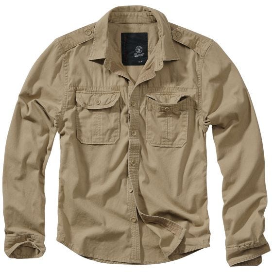 Brandit Vintage Overhemd met Lange Mouwen - Camel