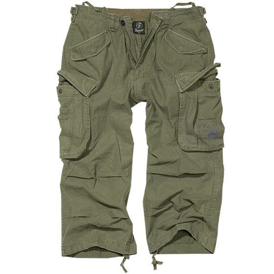 Brandit Industry Vintage Driekwartshort - Olijf