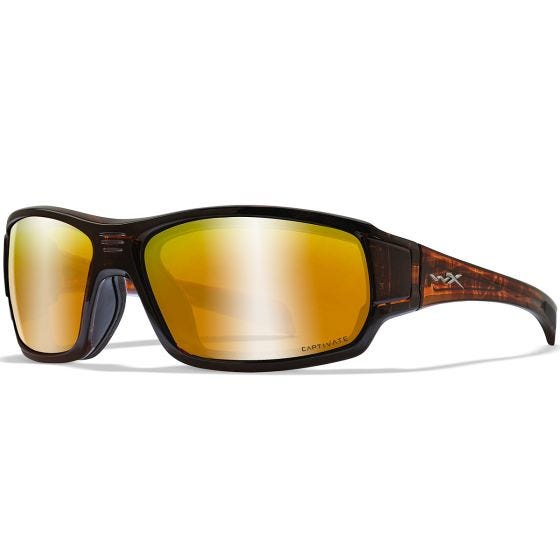 Wiley X WX Breach Standaard brillen - Captivate Polarized Bronze Mirror Glazen / Matte Hickory Brown Montuur