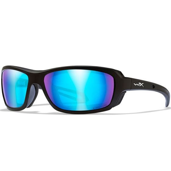 Wiley X WX Wave Standaard brillen - Captivate Polarized Blue Mirror Glazen / Matte Black Montuur