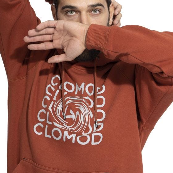 CLOMOD "Twirl" Hoodie - Maroon Red
