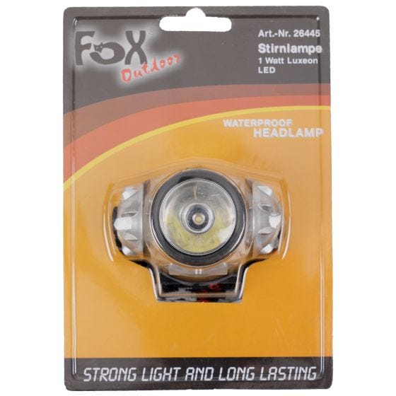 Fox Outdoor 1 Watt Luxeon ABS LED-hoofdlamp - Wit
