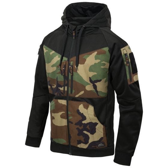 Helikon Rogue Hoodie met ritssluiting - Zwart/US Woodland