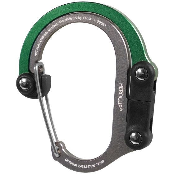 Heroclip Medium Gear Karabijnhaak - Forest Green