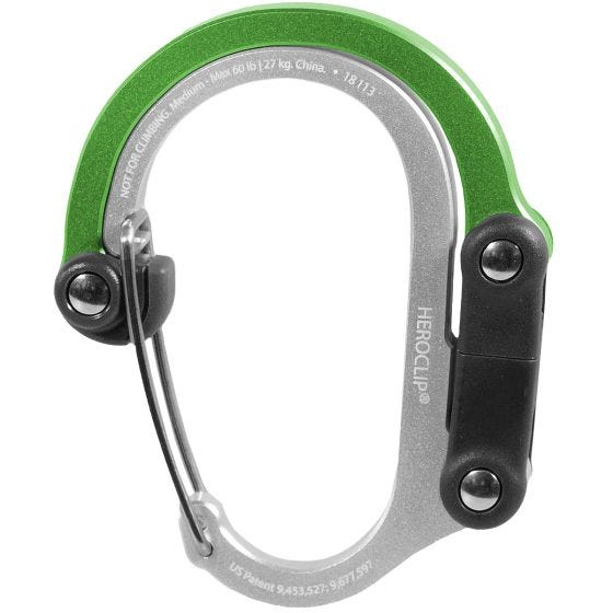 Heroclip Medium Gear Karabijnhaak - Green Machine