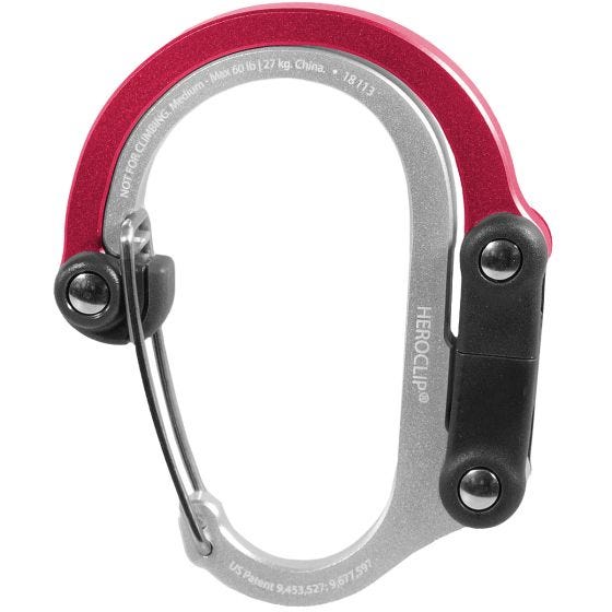 Heroclip Medium Gear Karabijnhaak - Hot Rod Red