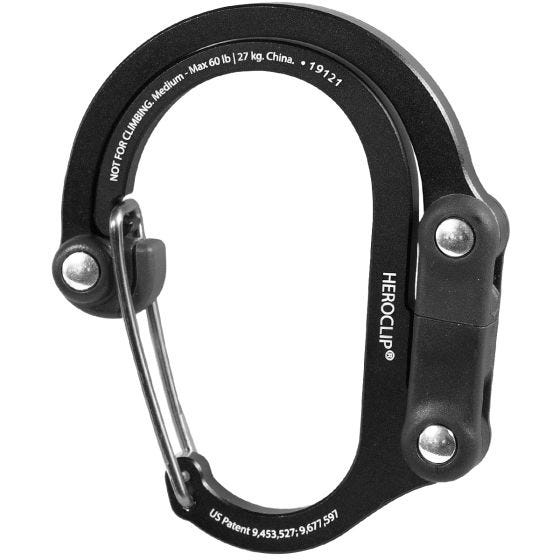 Heroclip Medium Gear Karabijnhaak - Stealth Black