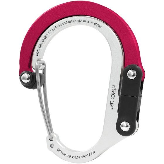 Heroclip Small Gear Karabijnhaak - Hot Rod Red