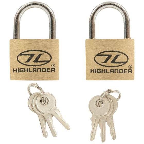 Highlander 20mm 2 pcs. Messing hangsloten