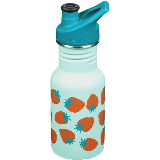 Klean Kanteen Classic Sport Cap Fles 355 ml - Blue Tint Strawberries