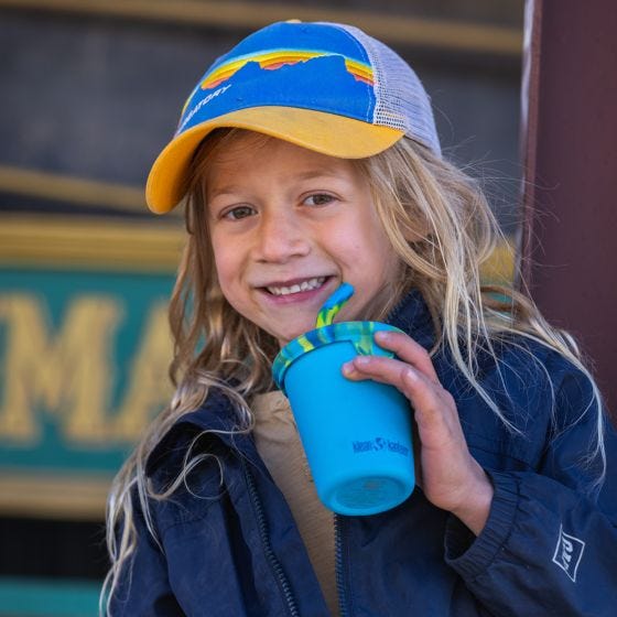 Klean Kanteen Kid's Cup Straw Lid 2-Pack - Blauw/Blauw Tie Dye