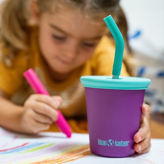Klean Kanteen Kids 295ml w/Straw Lid Kop - Sparkling Grape