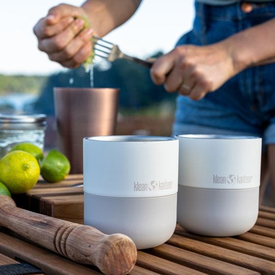Klean Kanteen Rise 280ml Lowball Thermische mok w/Flip Lid - Tofu