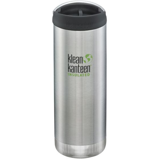 Klean Kanteen TKWide Cafe Cap Geïsoleerde Fles 473 ml - Geborsteld Roestvrij