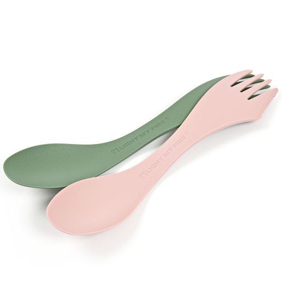 Light My Fire Spork Medium Bio 2 Pack - Sandy Green/Dusty Pink