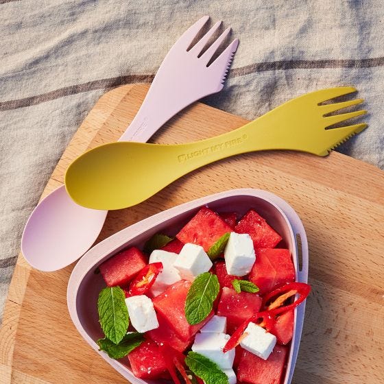 Light My Fire Spork Medium Bio 2 Pack - Sandy Green/Dusty Pink