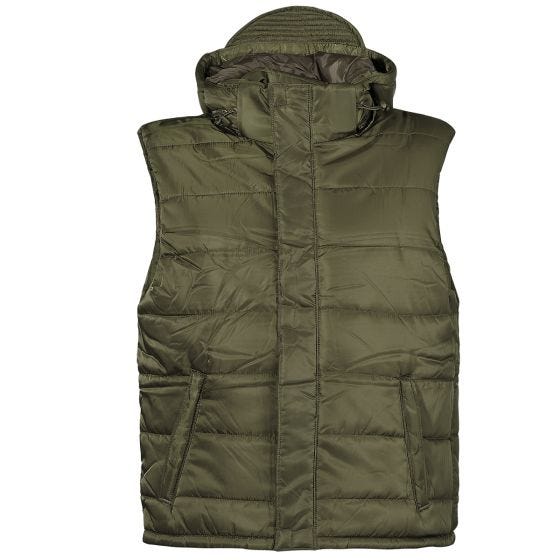 MFH Lined Vest met afneembare capuchon - OD Groen