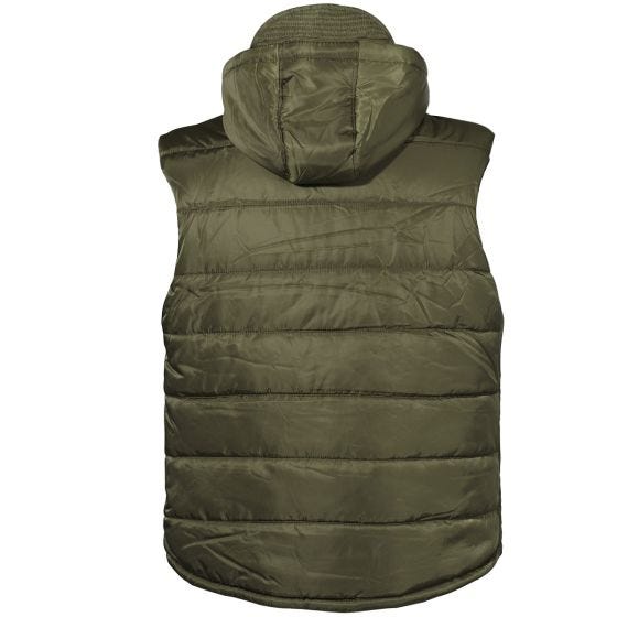 MFH Lined Vest met afneembare capuchon - OD Groen