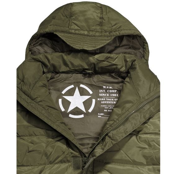 MFH Lined Vest met afneembare capuchon - OD Groen