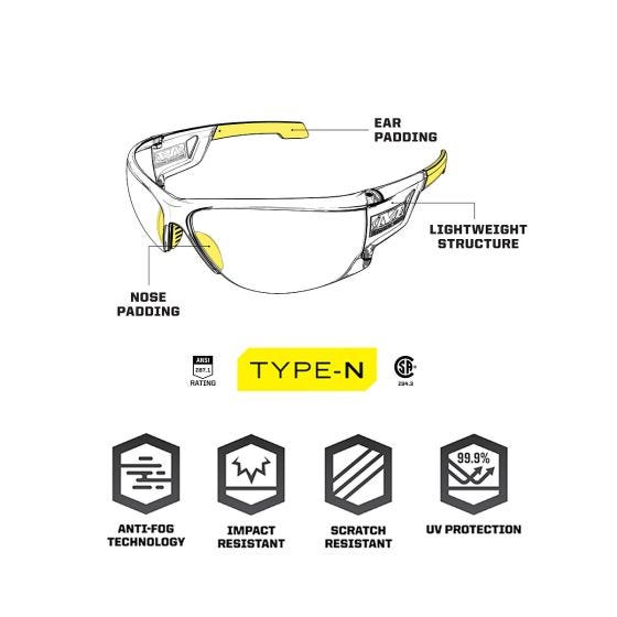 Mechanix Wear Vision Type-N S2 Standaard brillen - Heldere lens Helder frame