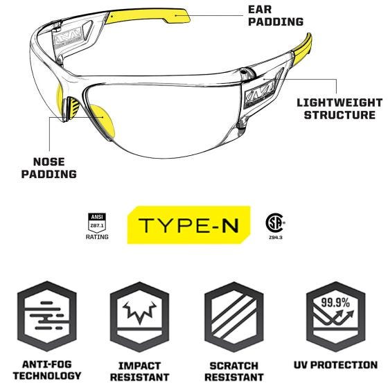 Mechanix Wear Vision Type-N S2 Standaard brillen - Rooklens zwart frame
