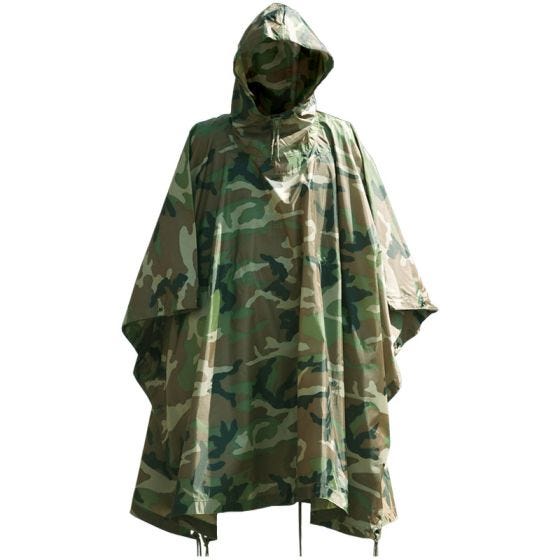 Mil-Tec Waterdichte Poncho Ripstop Woodland