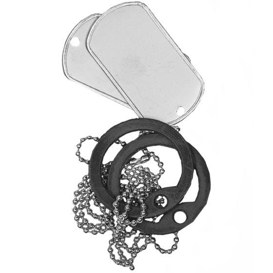 Mil-Tec US Original Gepolijste Dog Tag-set Met Geluiddemper