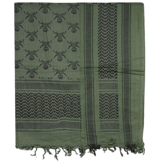 Mil-Tec Skull Shemagh Sjaal - Olijf/Zwart
