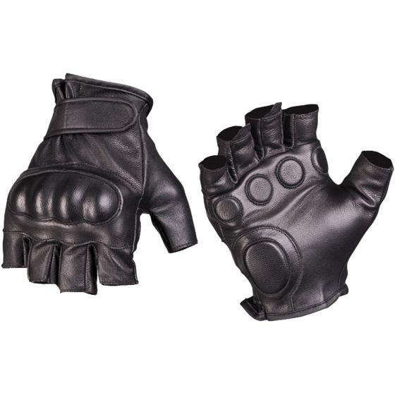 Mil-Tec Vingerloze Handschoenen Tactisch Leer - Zwart