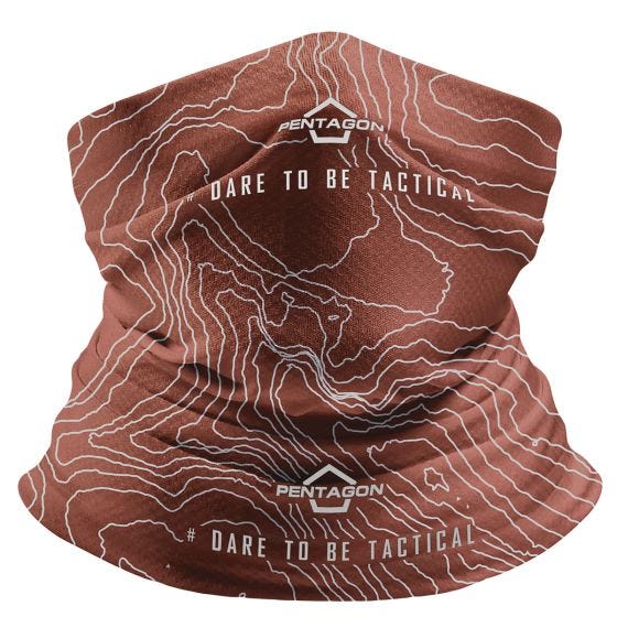 Pentagon Skiron Topographic Map Nekkap - Maroon Red