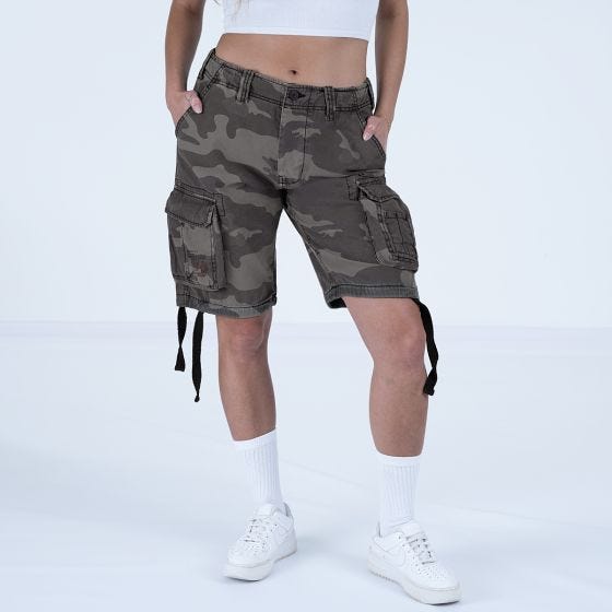 Surplus Airborne Vintage Short Dames - Gebleekte Black Camo