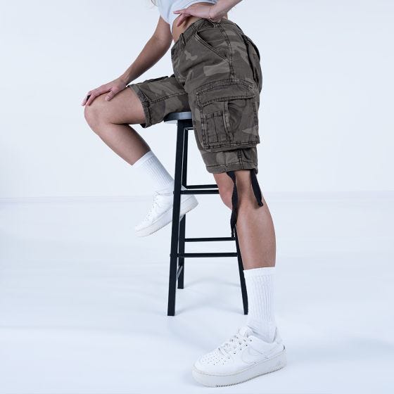 Surplus Airborne Vintage Short Dames - Gebleekte Black Camo