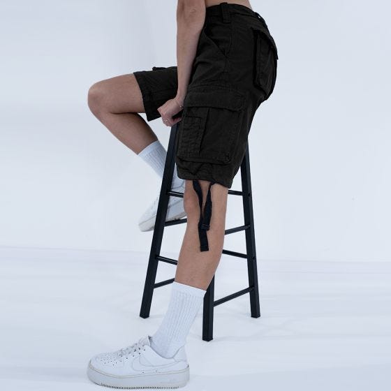 Surplus Airborne Vintage Short Dames - Gebleekt Zwart