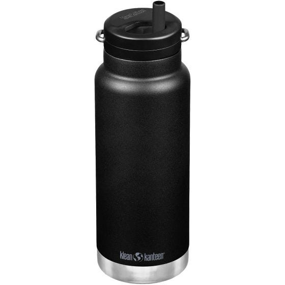 Klean Kanteen TKWide Geïsoleerde Fles 946 ml Twist Cap w/Straw - Zwart