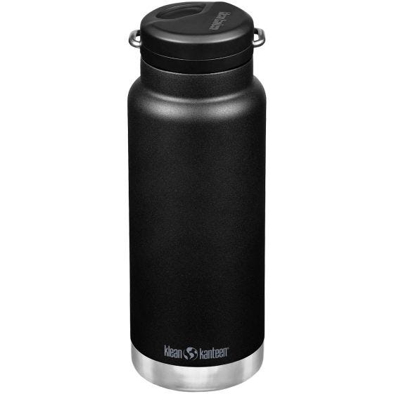 Klean Kanteen TKWide Geïsoleerde Fles 946 ml Twist Cap w/Straw - Zwart