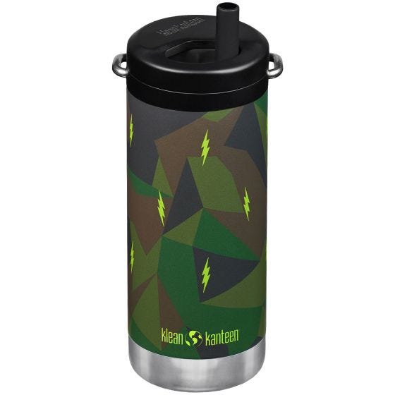Klean Kanteen TKWide 355ml Geïsoleerde fles Twist Cap w/Straw - Electric Camo