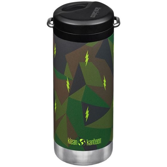 Klean Kanteen TKWide 355ml Geïsoleerde fles Twist Cap w/Straw - Electric Camo