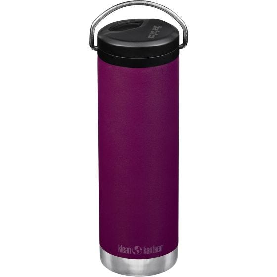 Klean Kanteen TKWide Cafe Cap Geïsoleerde Fles 592 ml Twist Cap w/Straw - Purple Potion