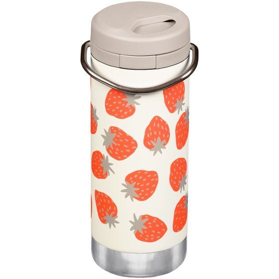 Klean Kanteen TKWide 355ml Geïsoleerde fles Twist Cap w/Straw - Strawberries