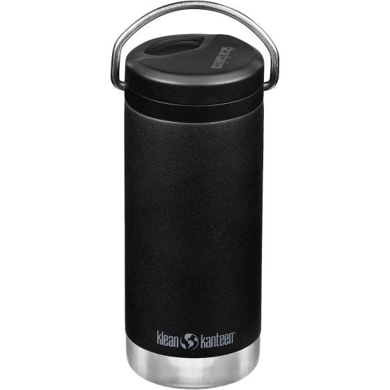 Klean Kanteen TKWide 355ml Geïsoleerde fles Twist Cap w/Straw - Zwart