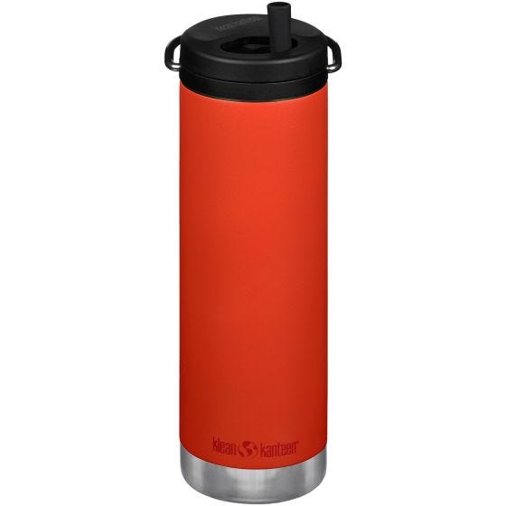 Klean Kanteen TKWide Cafe Cap Geïsoleerde Fles 592 ml Twist Cap w/Straw - Tiger Lilly